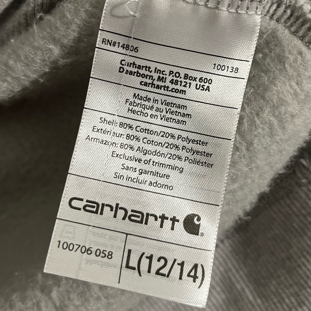 Carhartt Full Zip Sweatshirt High Neck Fleece Lined - Picture 15 of 16